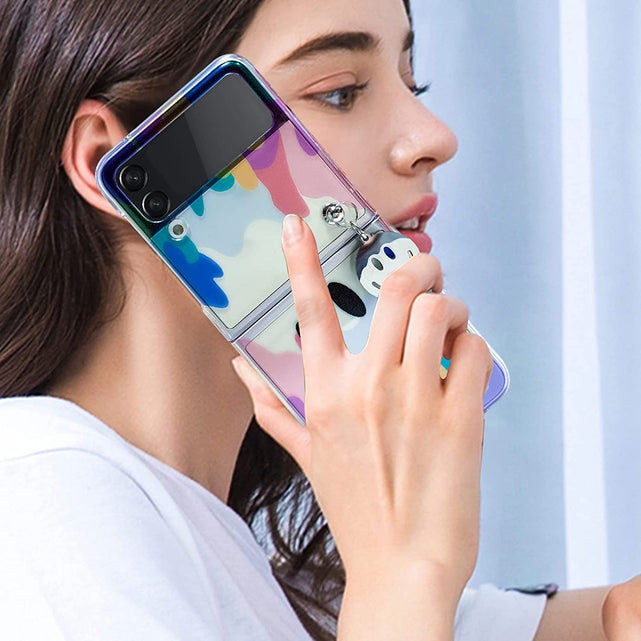 Redpepper Galaxy Z Flip 4 Cover Trasparente Smile con Ciondolo