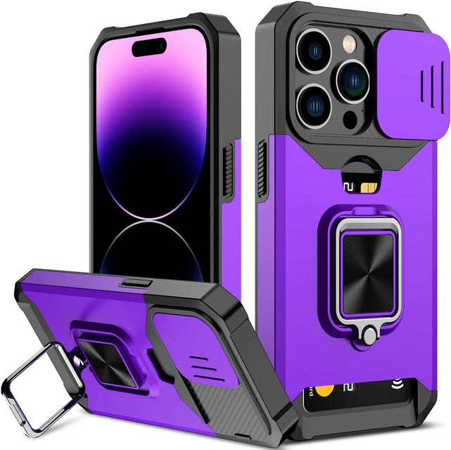 Redpepper iPhone 14 Pro Cover Magnetica con Anello Nera
