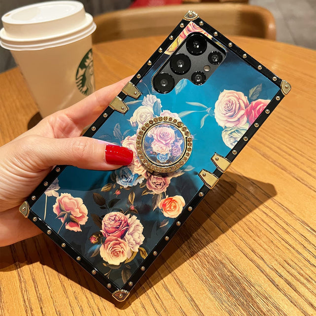 Redpepper Galaxy S22 Ultra cover square con anello glitter