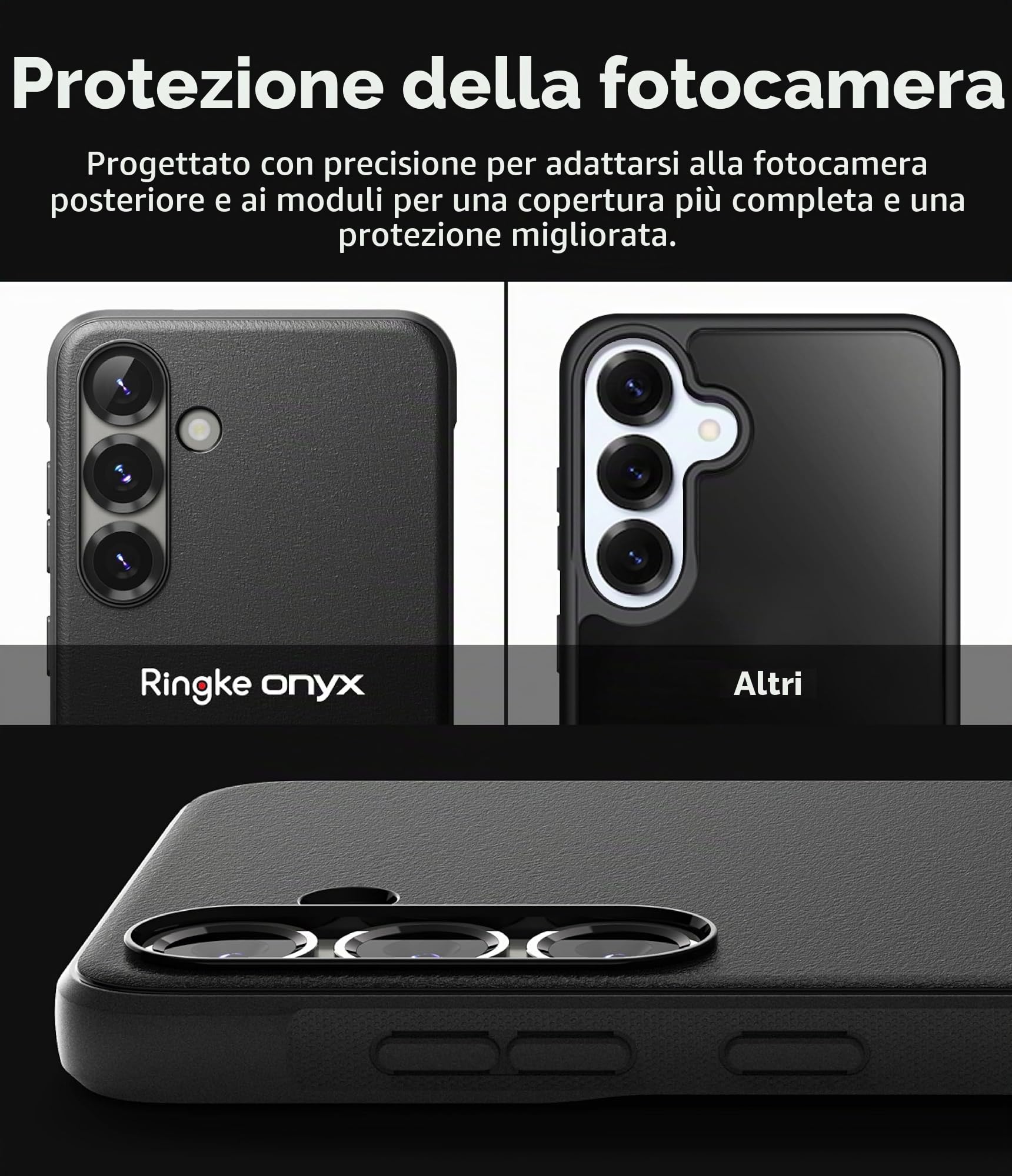 Ringke Onyx Galaxy S25 cover TPU nera anti-impronta