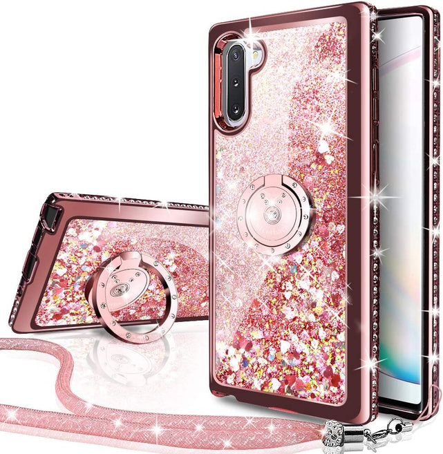 Redpepper Galaxy Cases Note 10 Plus Cover Glitter Viola con Anello