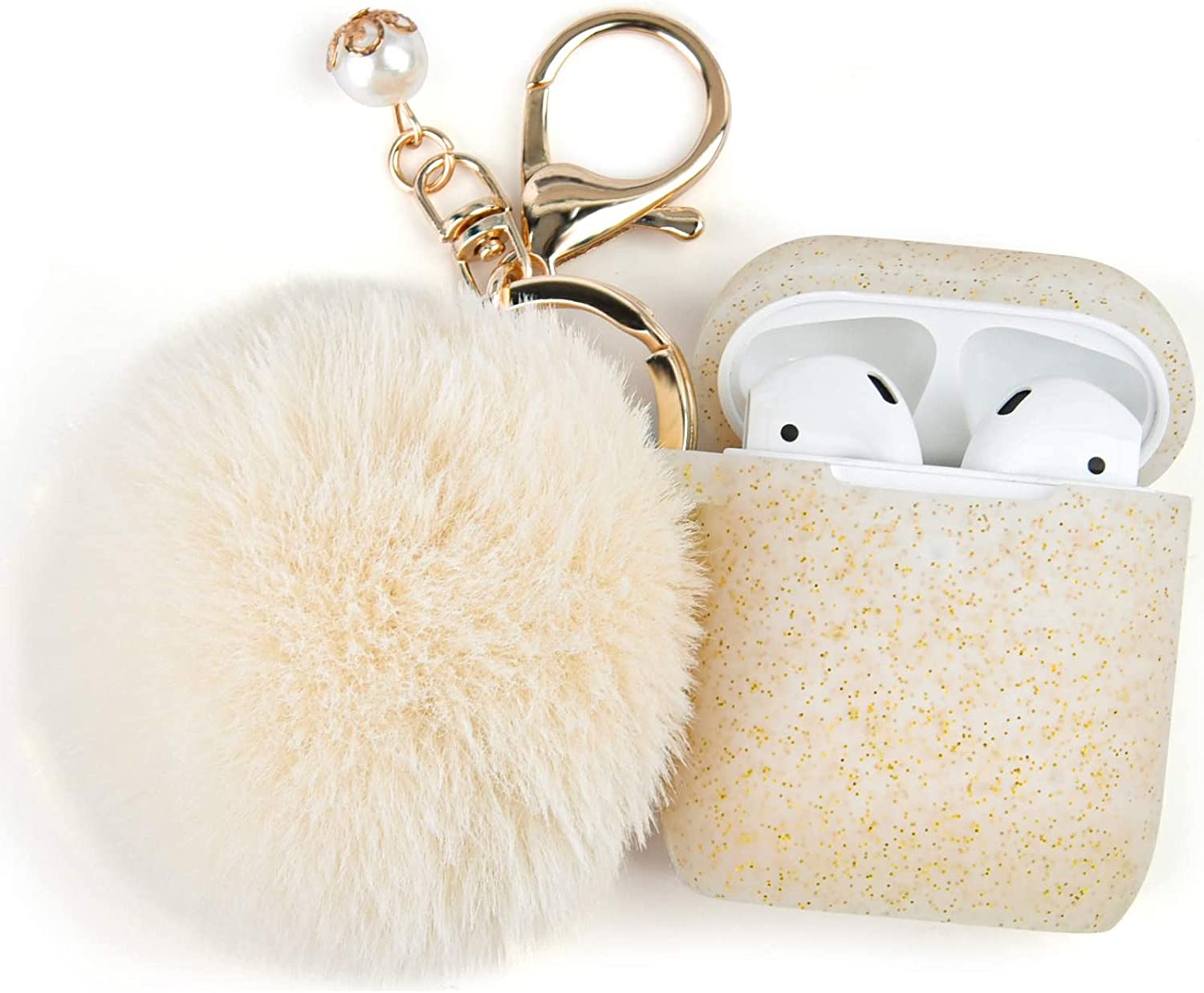 Redpepper Airpods custodia silicone con portachiavi pompom