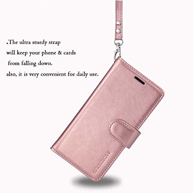 Redpepper Galaxy A70 Cover Portafoglio Pelle Oro Rosa