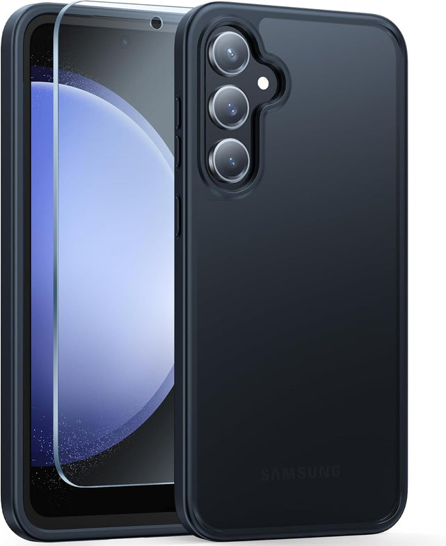 Redpepper Galaxy S25 Cover Corazzata Blu Navy Doppio Strato Vetro