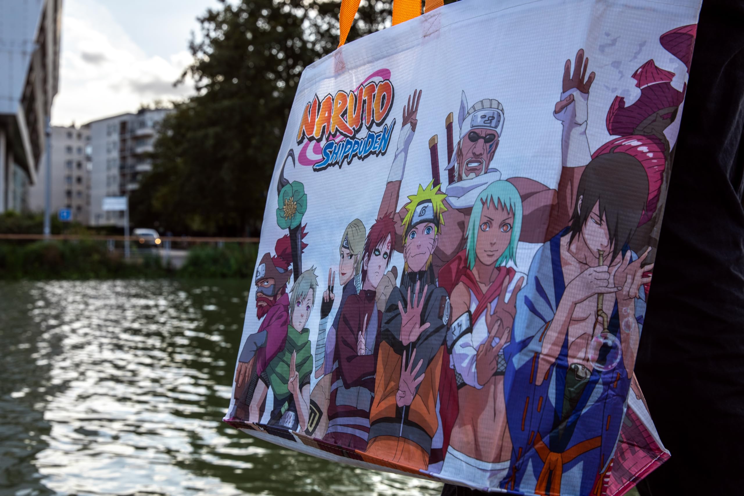 Konix Naruto Shippuden Borsa Spesa Tote 40x45 Bianco riciclato