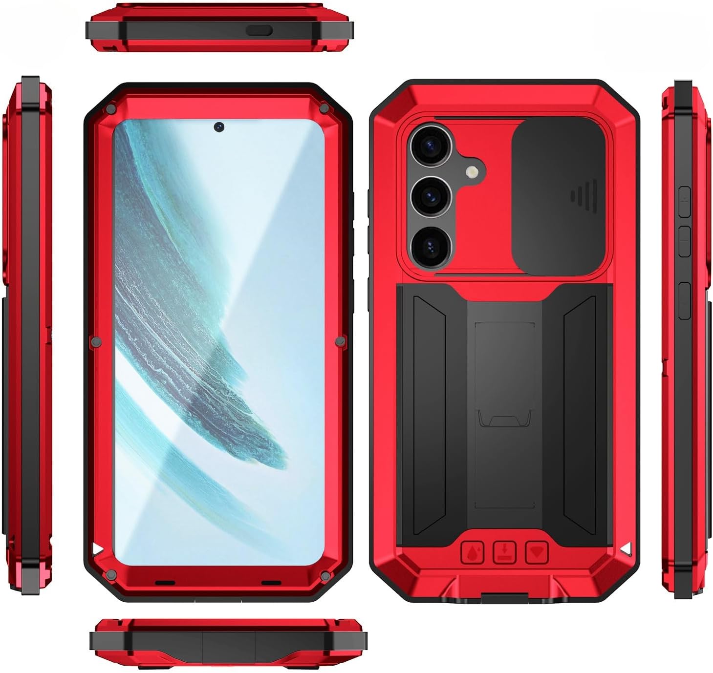 Redpepper Galaxy S25 Plus Custodia Metallo Gorilla Glass Nera