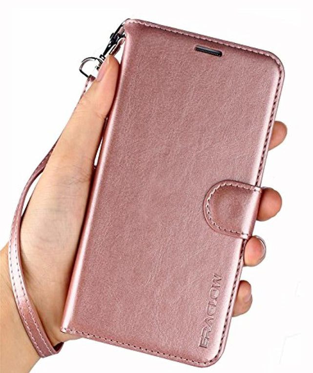 Redpepper Galaxy A70 Cover Portafoglio Pelle Oro Rosa
