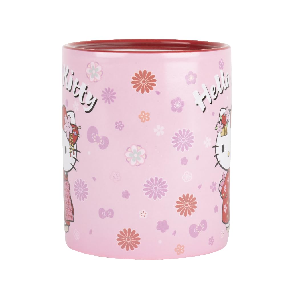 Konix Hello Kitty Tazza Termoreattiva 320 ml Rosso Kimono