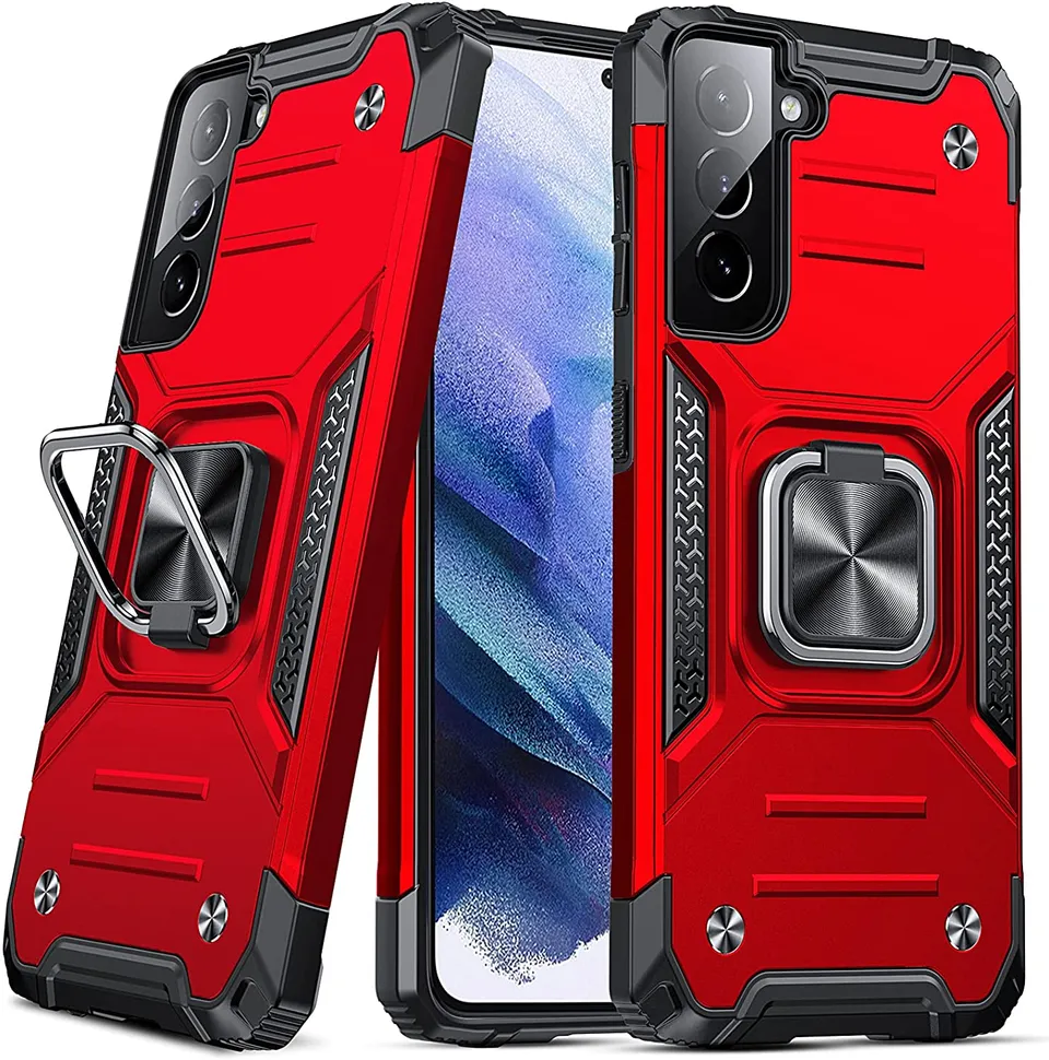 Redpepper Galaxy S21 Plus Cover Anello Stand nera