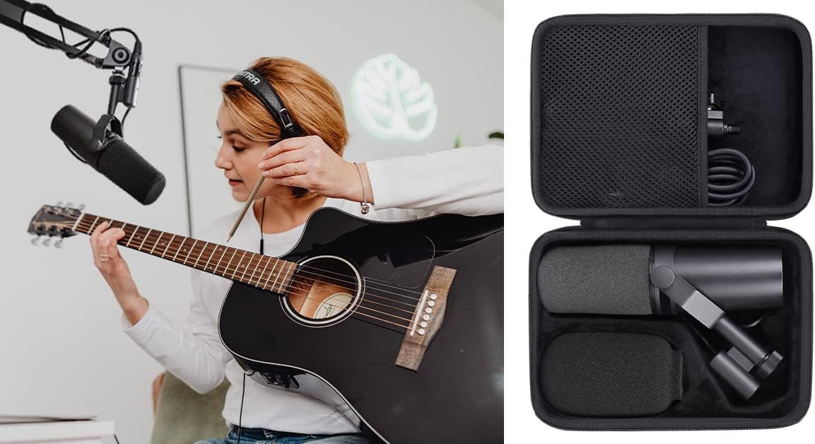 Aenllosi Microphone Case custodia SM7B MV7 EVA velluto