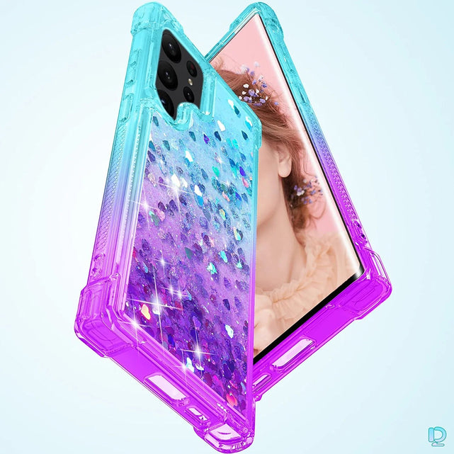 Redpepper Galaxy S23 Ultra Cover Glitter Liquida Sabbie Mobili