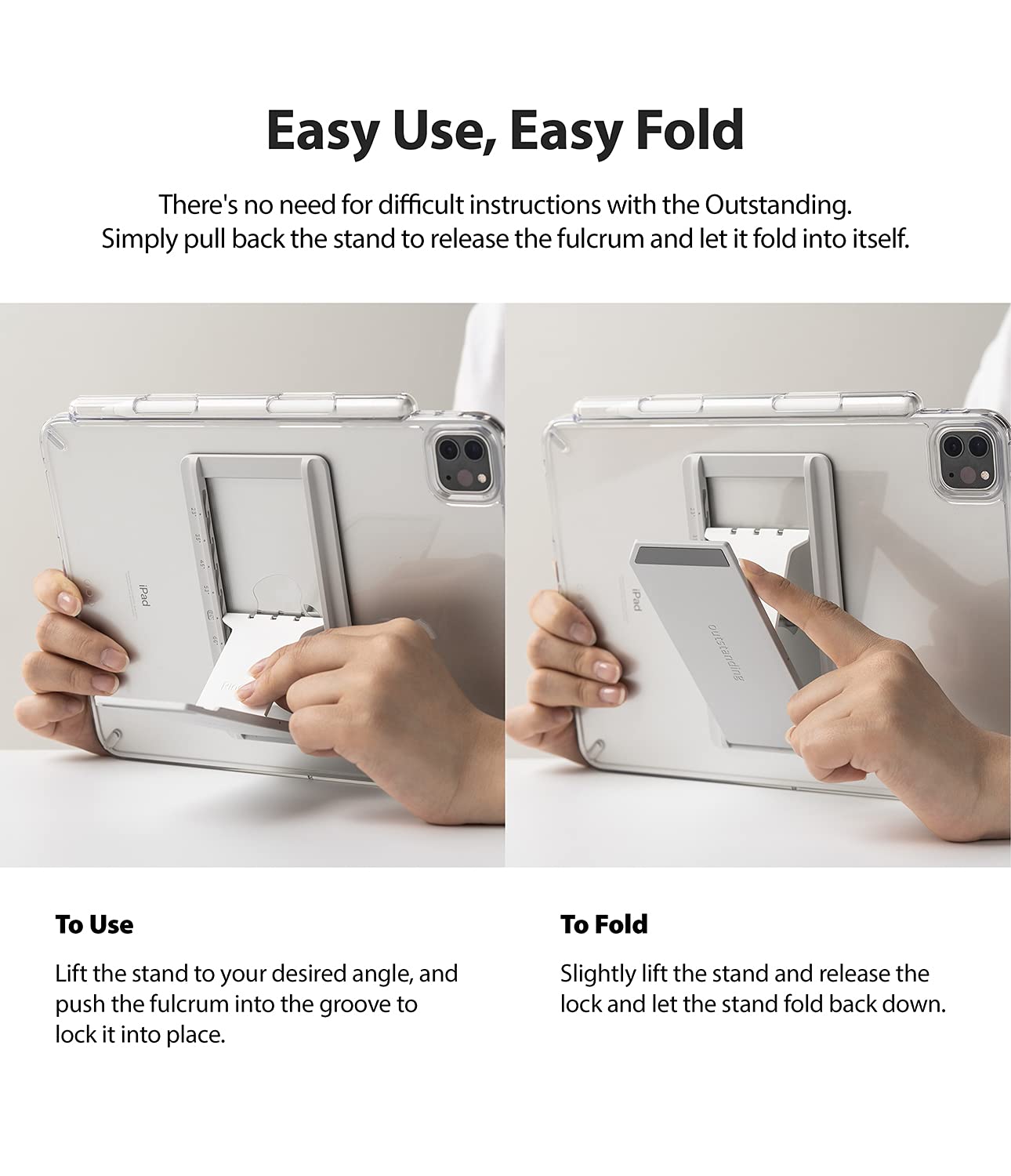 Ringke Fusion Plus iPad Pro 11 cover tablet Clear Light Gray stand
