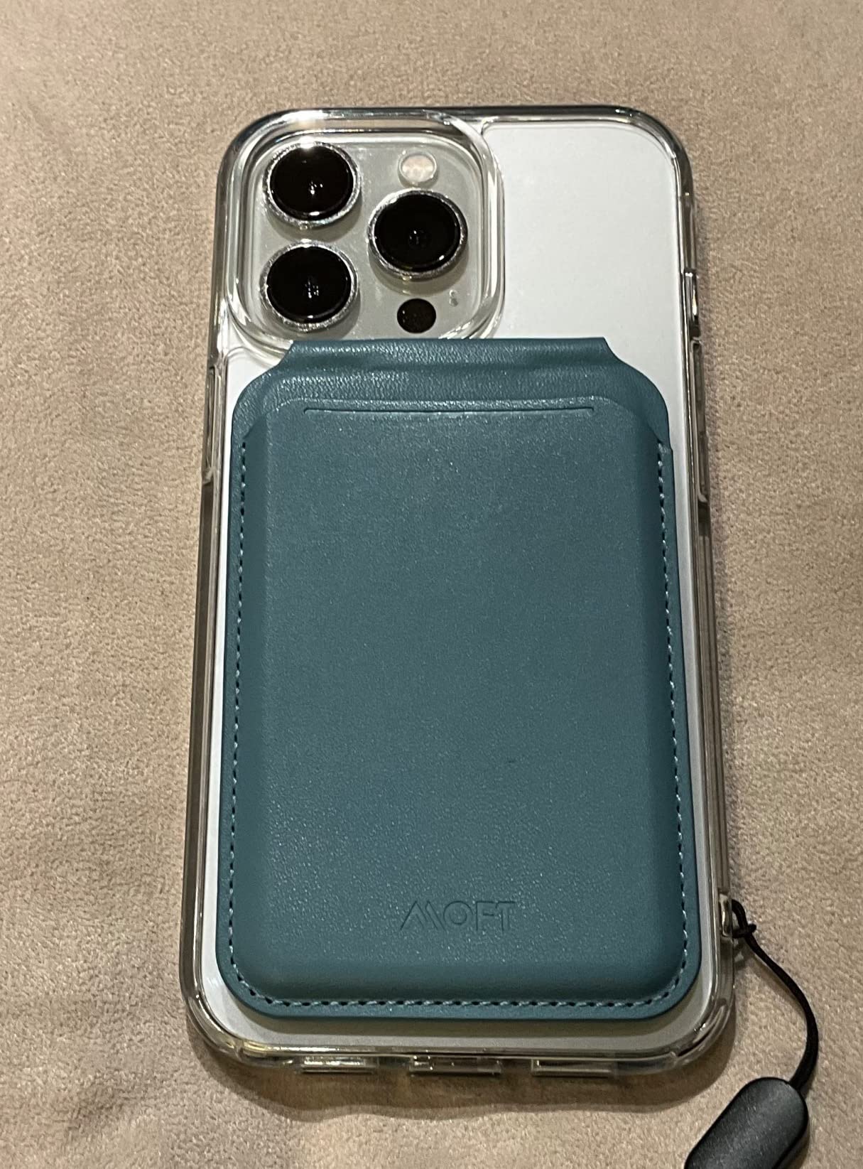 MOFT Snap portafoglio MagSafe blu ventoso pelle vegana
