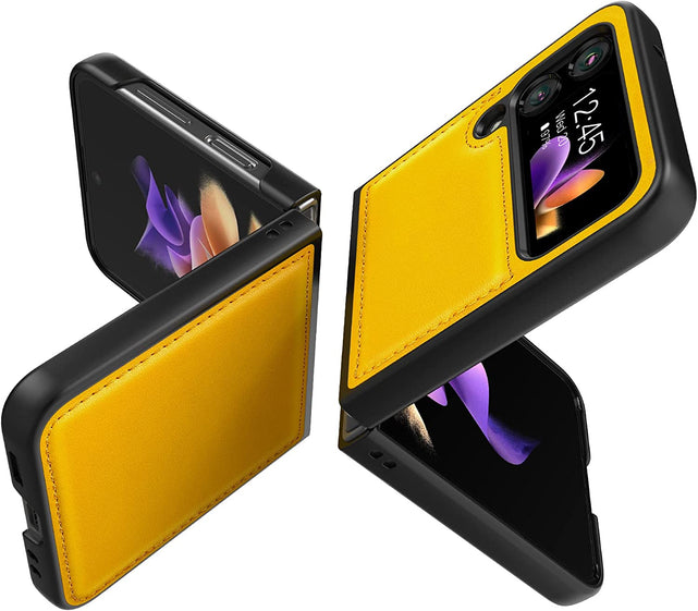 Redpepper Galaxy Z Flip 4 Cover pelle gialla