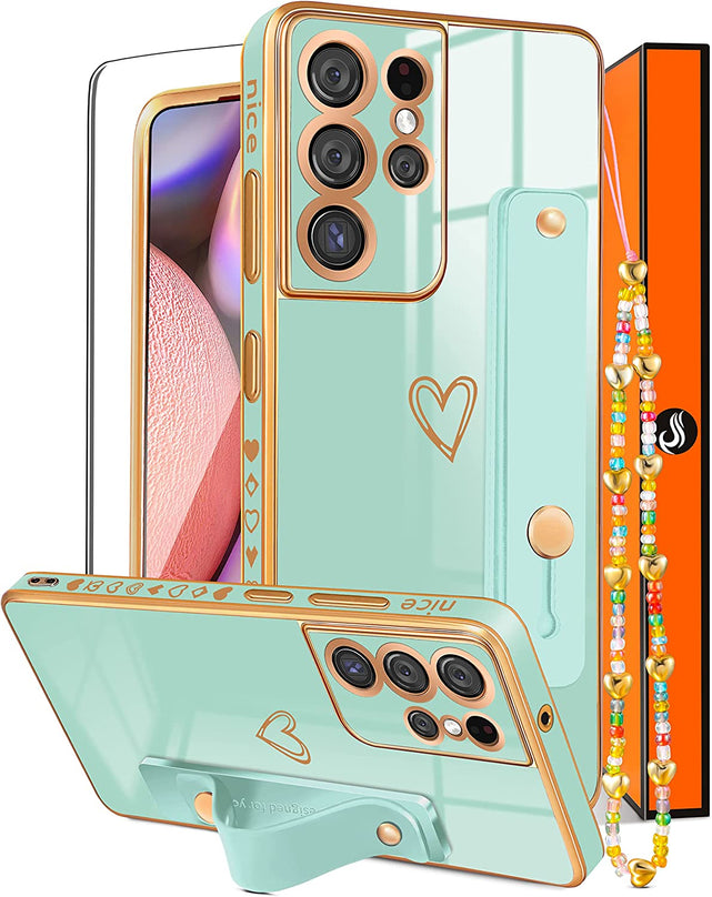 Redpepper Galaxy S21 Ultra cover cuore nera con laccio