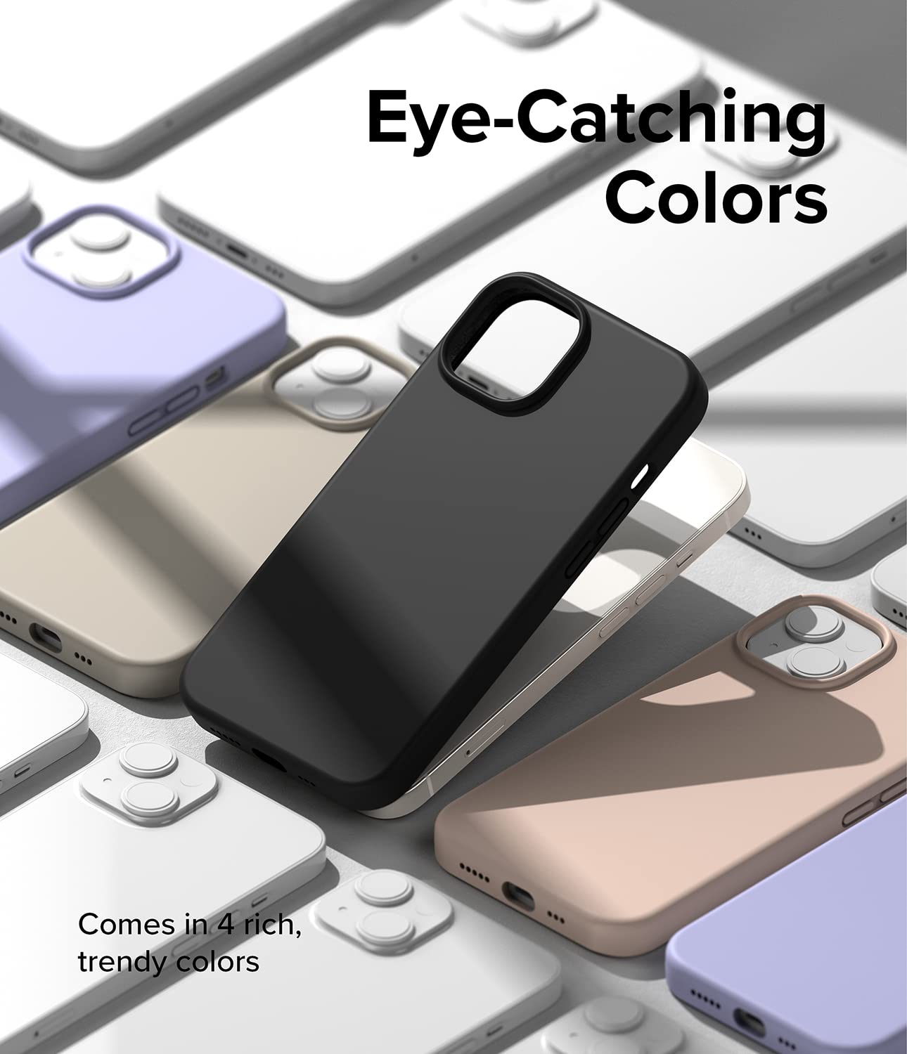 Ringke Silicone Cover iPhone 14 Nero Sottile Microfibra
