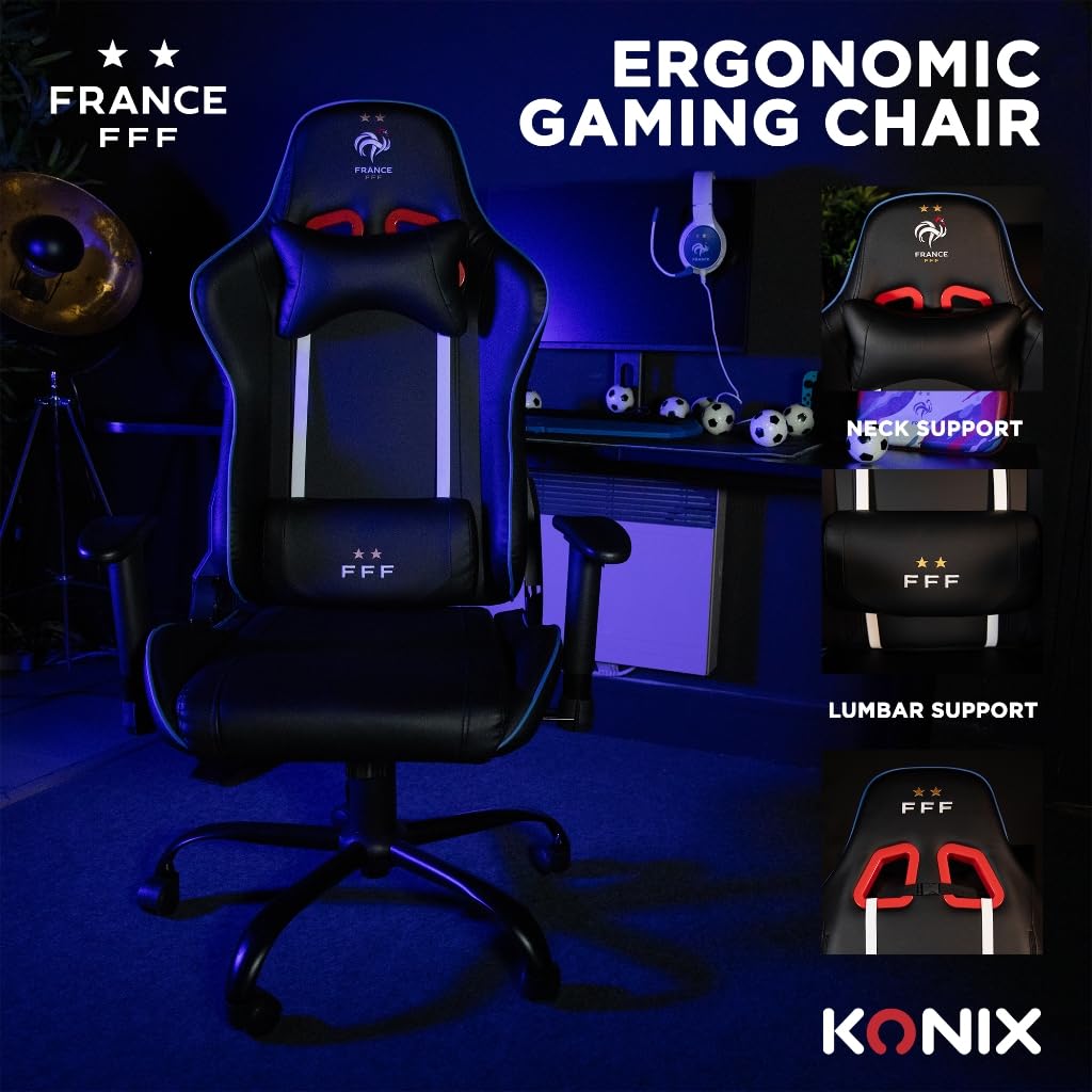 Konix FFF sedia gaming nero blu Stranger Things ecopelle