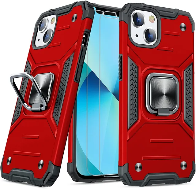 Redpepper iPhone 13 Cover Antiurto con Anello e Vetro