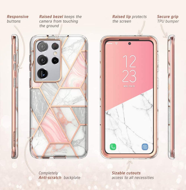 Redpepper Galaxy Cases S21 Ultra cover TPU marmo senza vetro