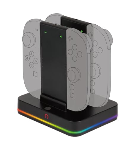 Konix Stazione Ricarica 4 Joy-Con Switch 2 RGB Nero