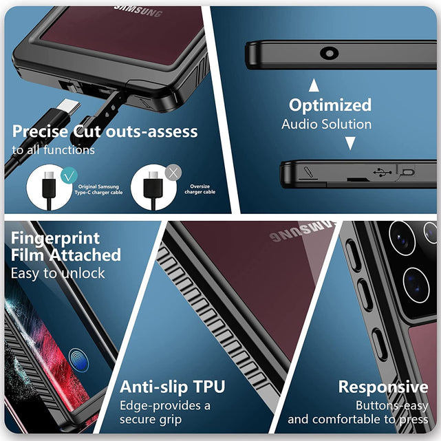 Redpepper Galaxy S22 Ultra Cover Impermeabile IP68 Trasparente