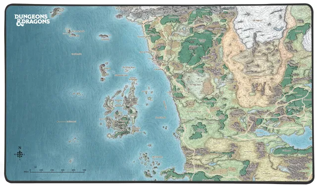 Konix Mouse Pads tappetino gaming XXL 80x46 cm Dungeons Dragons Faerun