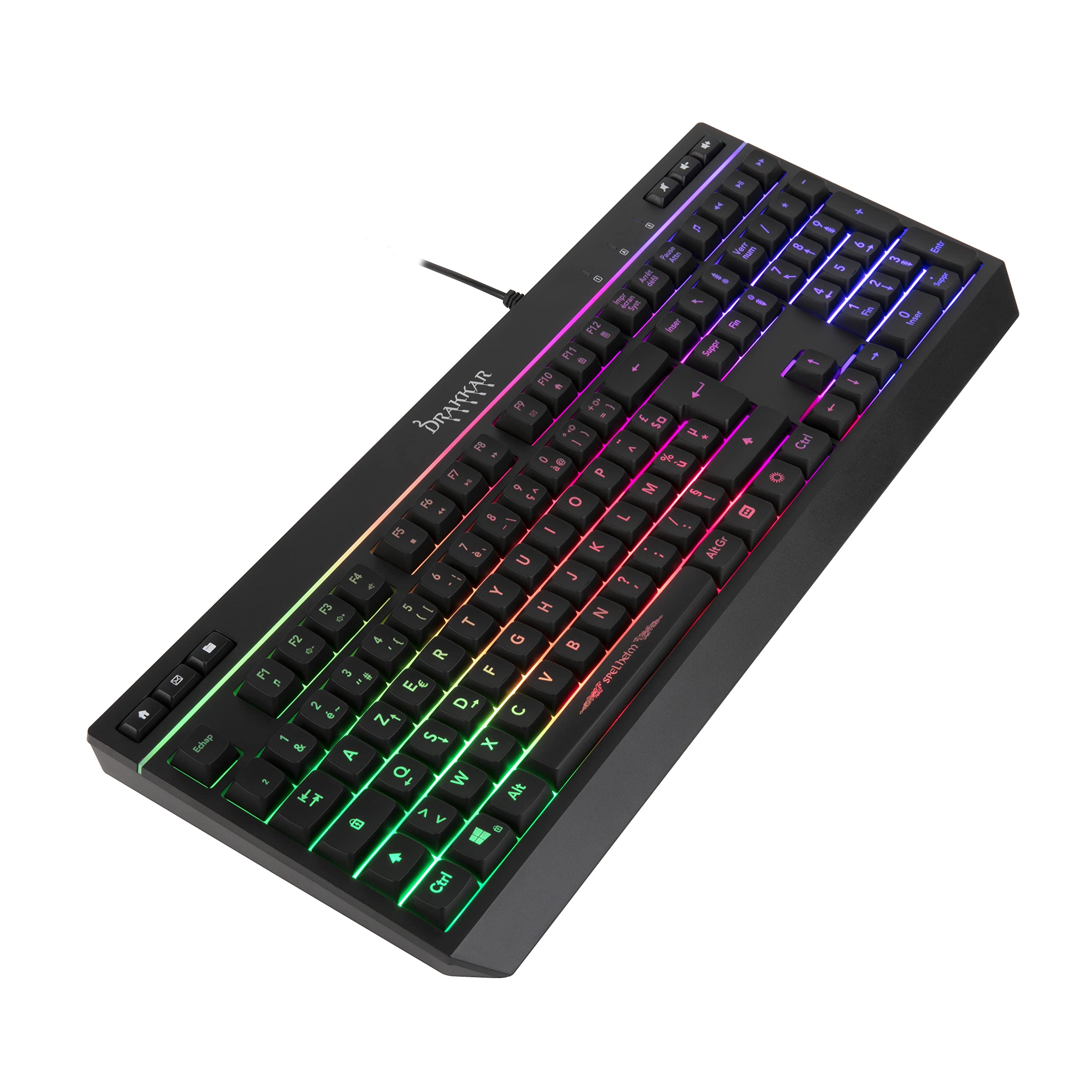Konix Drakkar Spelheim Tastiera Gaming Membrana AZERTY cavo RGB