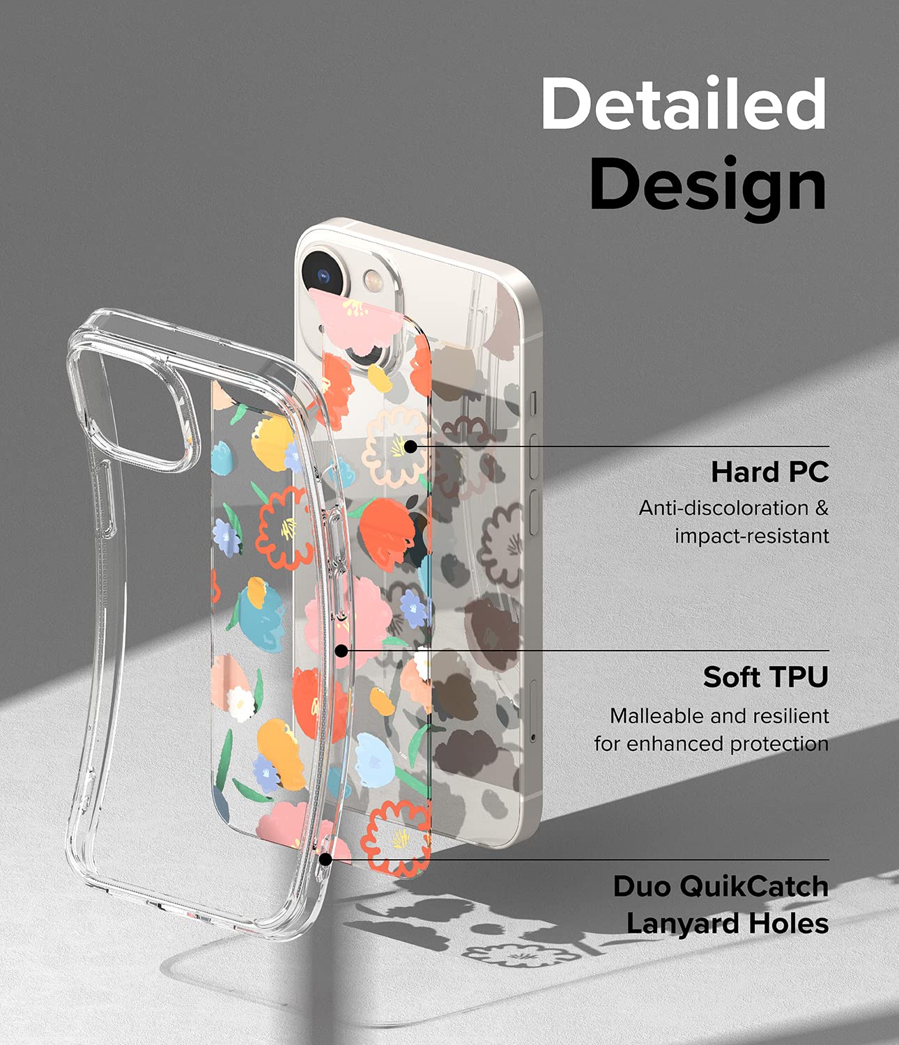 Ringke Fusion Design cover iPhone 14 trasparente floral fiori antishock