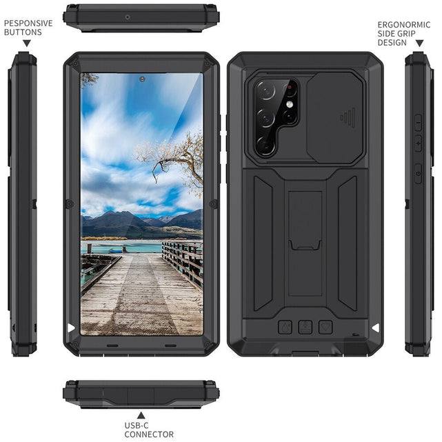 Redpepper Galaxy S22 Ultra Custodia Metallo Antiurto Nera