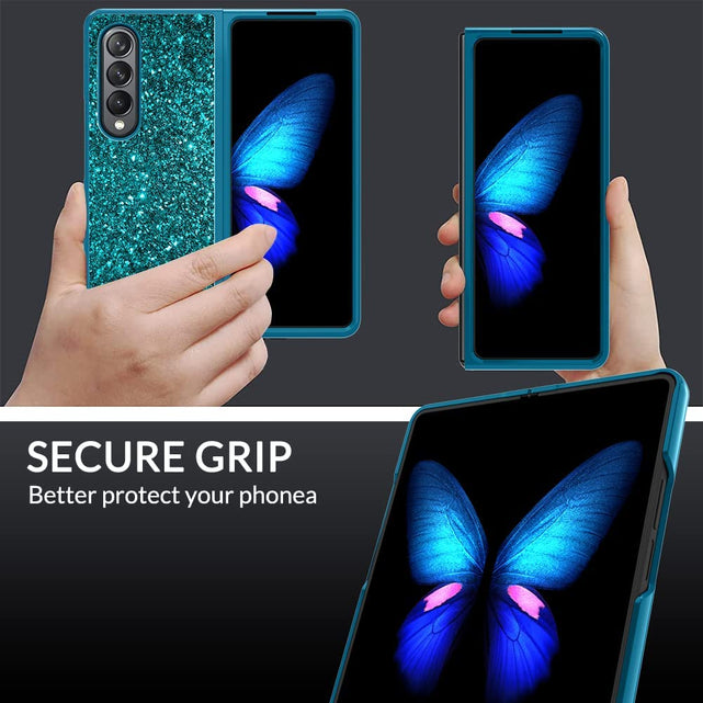 Redpepper Galaxy Z Fold 4 custodia glitter blu brillantini