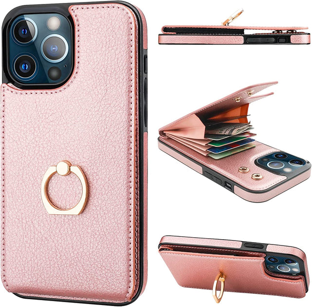 Redpepper iPhone 13 Pro Max Cover Portafoglio Marrone