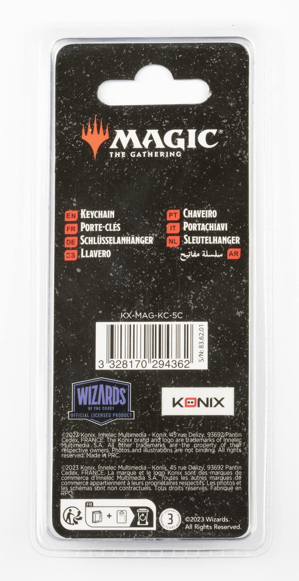 Konix Licensed Merchandise Portachiavi Metallo Nero 4 cm Mimic