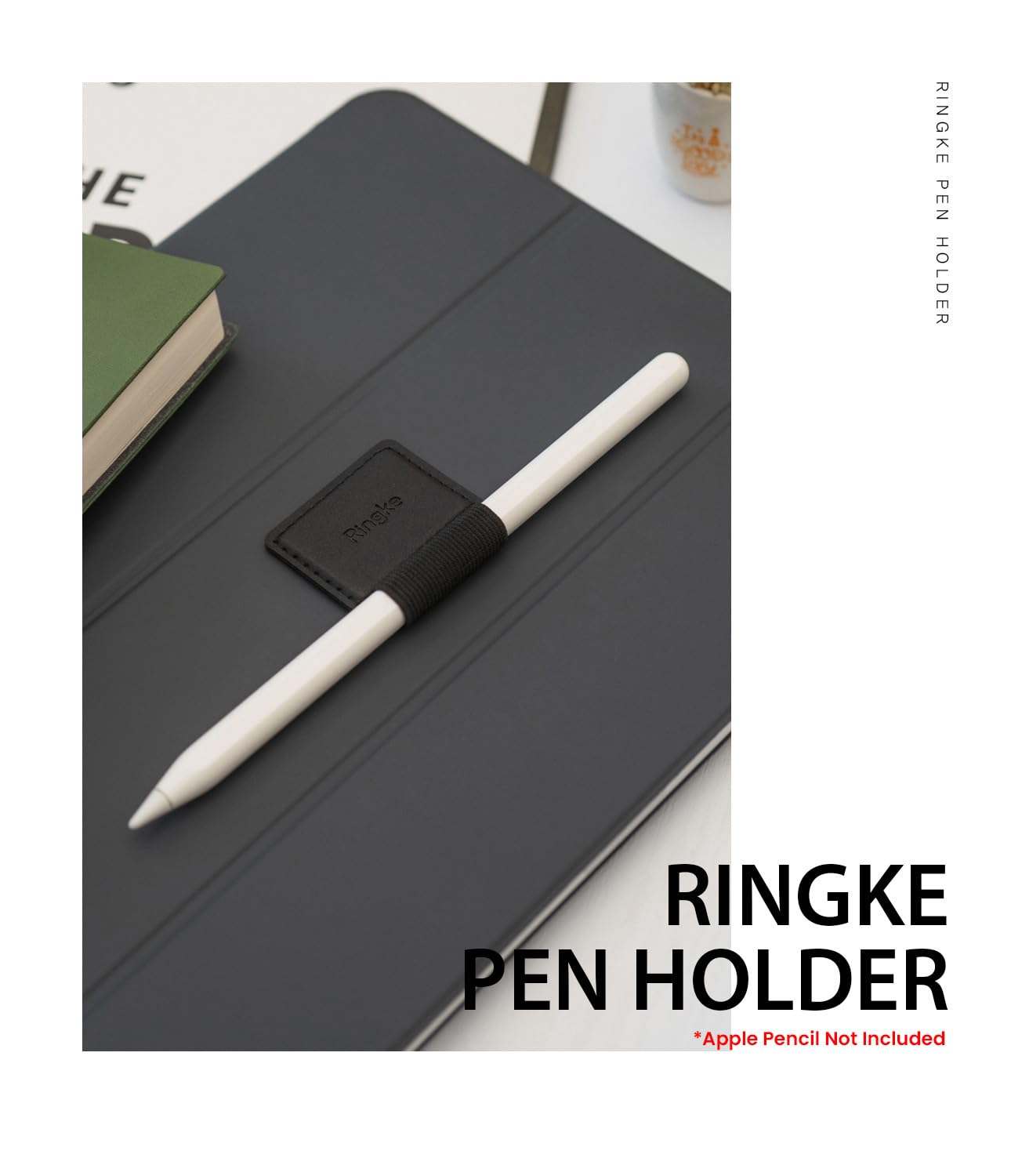 Ringke Pen Holder porta penna adesivo nero 3 pezzi pelle