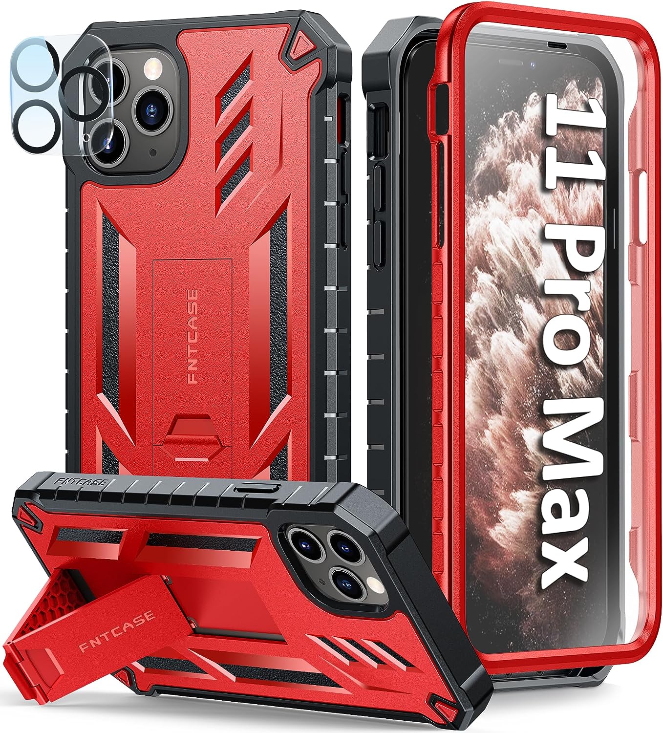 Redpepper iPhone 11 Pro Max Cover Corazzata Nera con Vetro