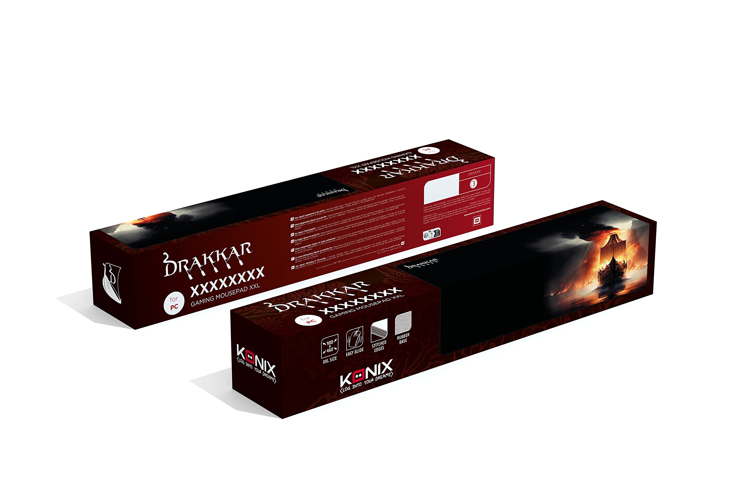 Konix Drakkar Heidrun Tappetino Gaming XXL 90x46 Nero