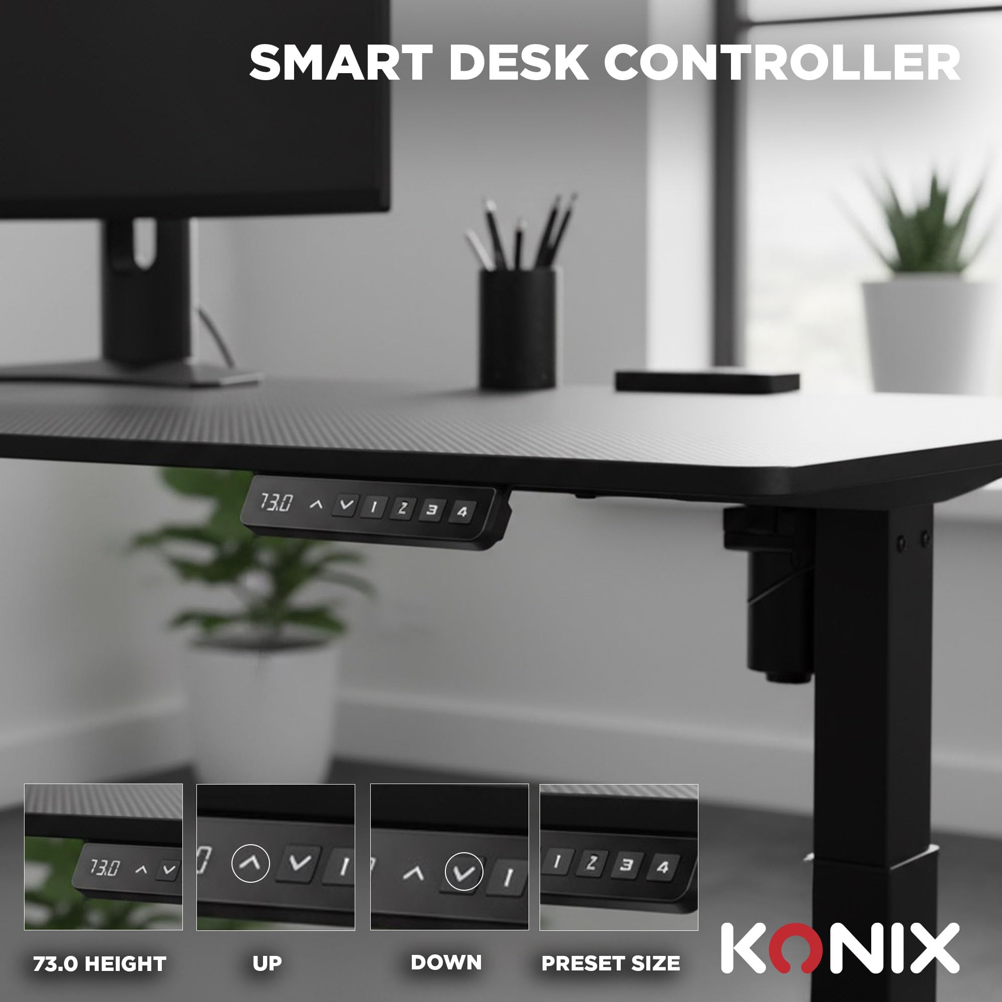 Konix Elevate Scrivania gaming regolabile nera 120x60