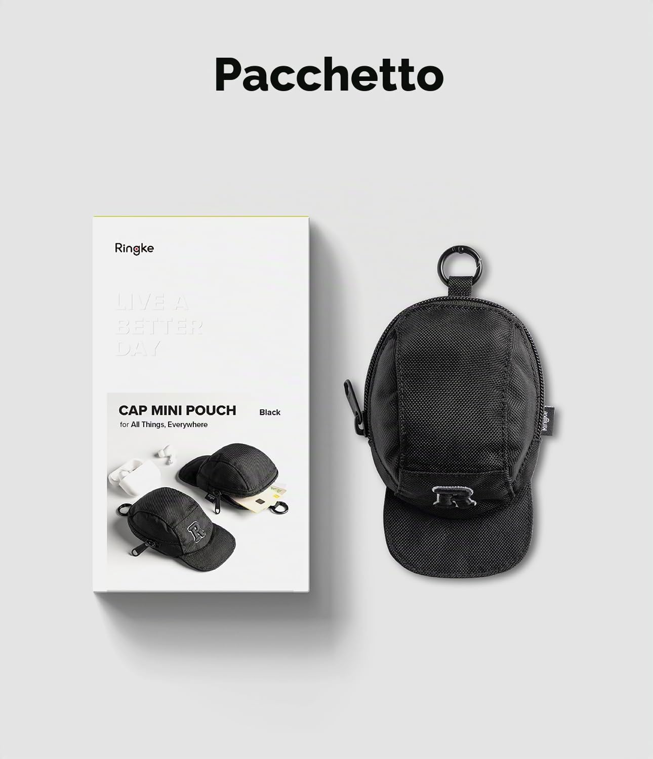 Ringke Cap Mini Pouch mini borsa nera in poliestere