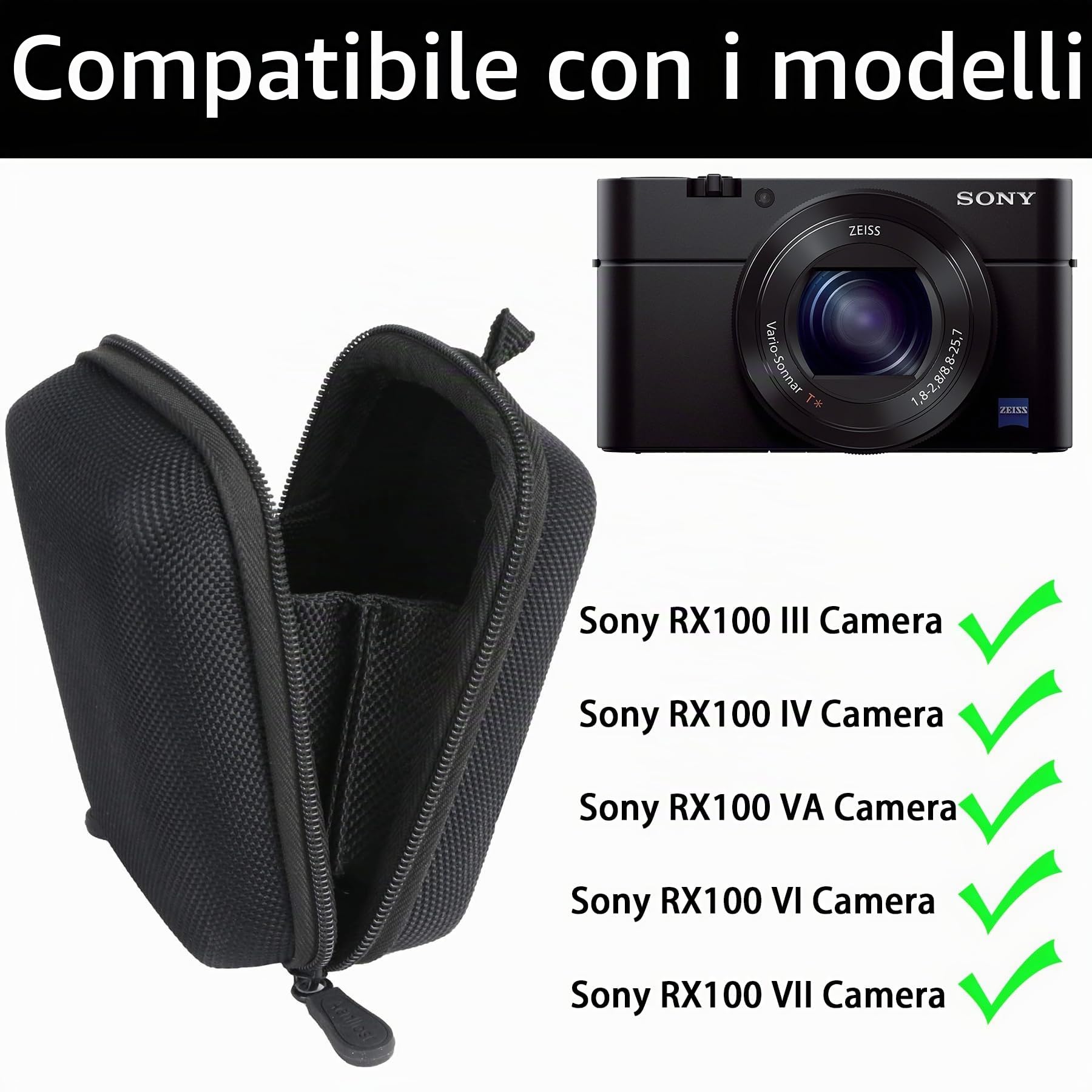 Aenllosi Camera Case Custodia Sony RX100 III-VII Nero EVA