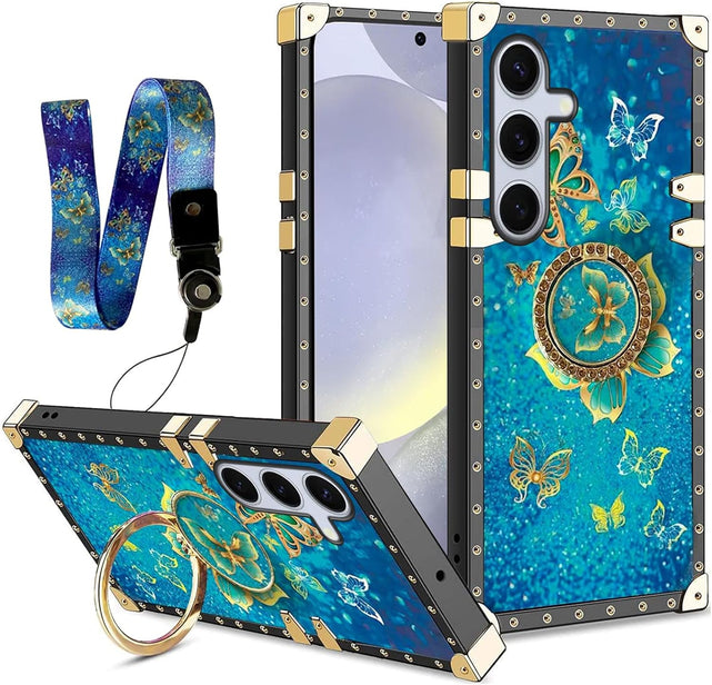 Redpepper Galaxy S24 Plus cover farfalla blu con laccio