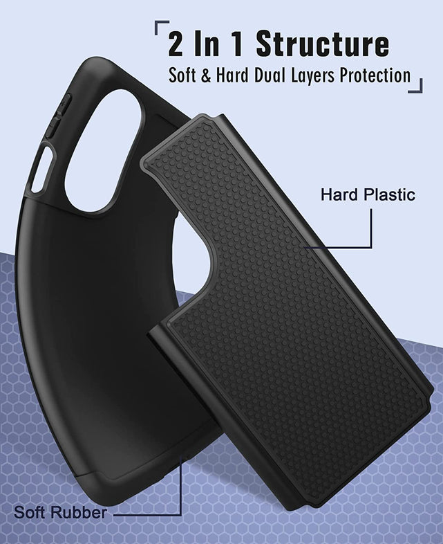 Redpepper Motorola Edge Plus cover nero antiurto doppio strato