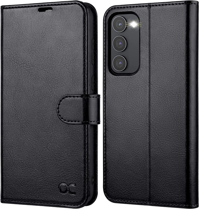 Redpepper Galaxy Cases S23 Plus cover portafoglio pelle nera RFID