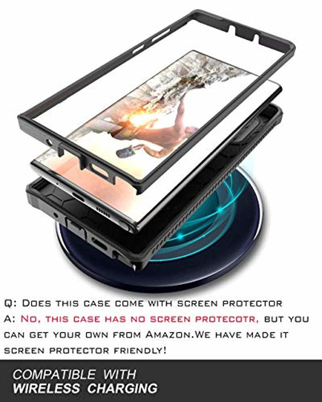 Redpepper Note 10 Plus Cover nera kickstand rugged
