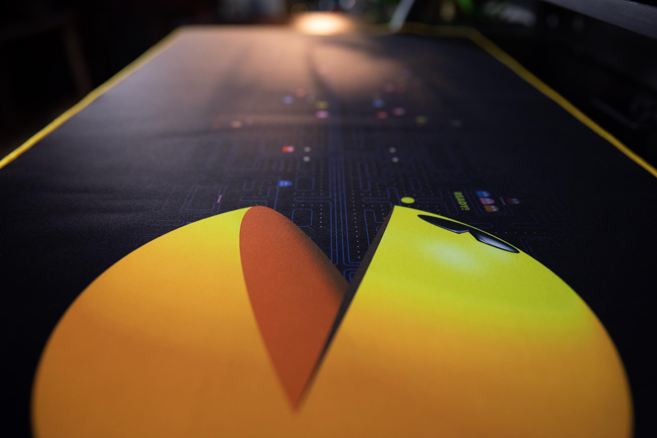 Konix Pac-Man Tappetino Mouse Gaming XXL 90x46 Nero Giallo