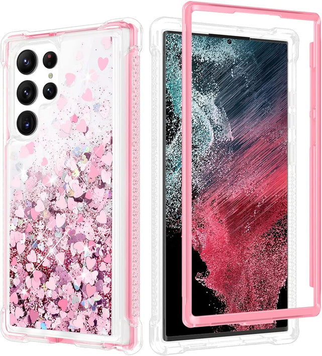 Redpepper Galaxy S22 Ultra cover glitter liquida TPU