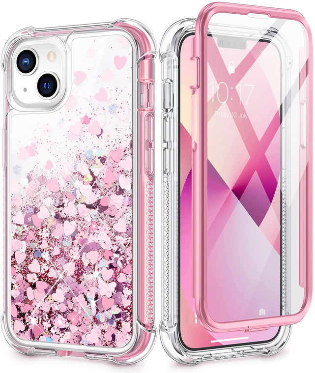 Redpepper iPhone 13 Cover Glitter Liquida trasparente