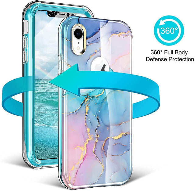 Redpepper Apple Cases iPhone XR Cover Marmo con Pellicola