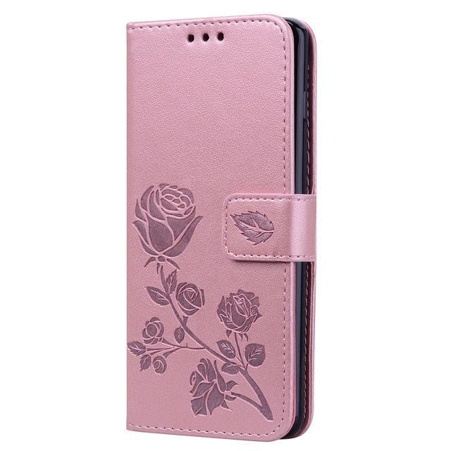 Redpepper Galaxy S10e Custodia Flip Pelle Fiori Rosa Portafoglio