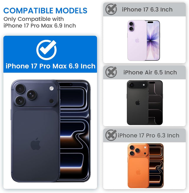 Redpepper iPhone 17 Pro Max Cover Anello Stand Slide Camera Vetro