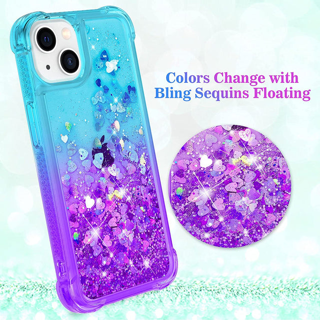 Redpepper iPhone 13 Mini Cover Glitter Liquida TPU Rosa