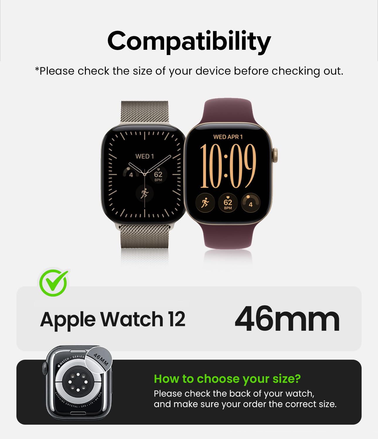 Ringke Slim Cover Apple Watch 12 46mm Matte Black Trasparente